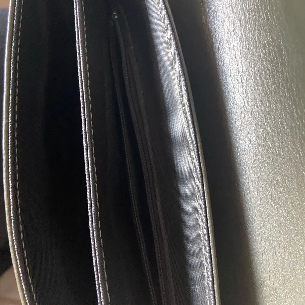 Kaki Lancaster Paris Patent Leather Handbag - Image 6