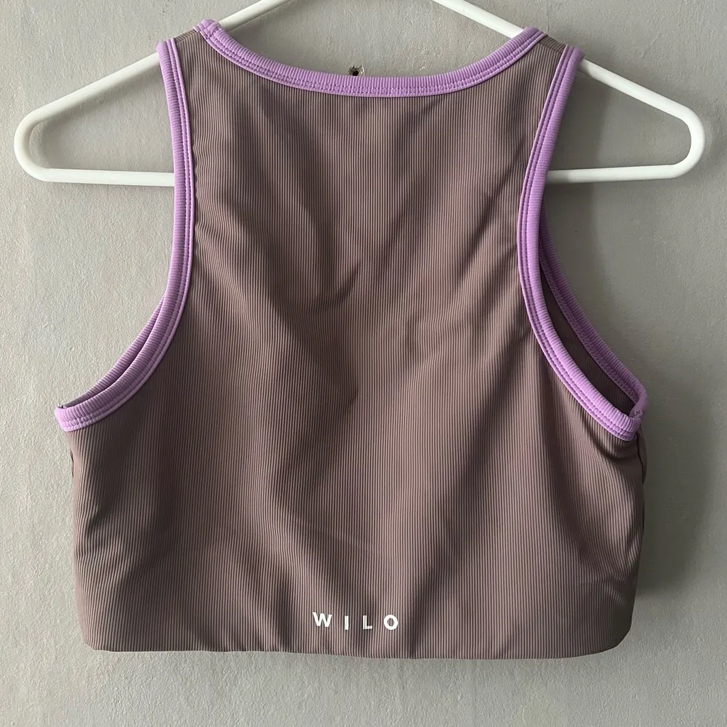 WILO The Label Racerback Sports Bra Color Block Mauve Purple Size Large - Image 4