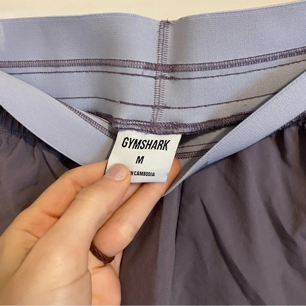 Gymshark Double Waistband Purple Shorts size Medium - Image 4