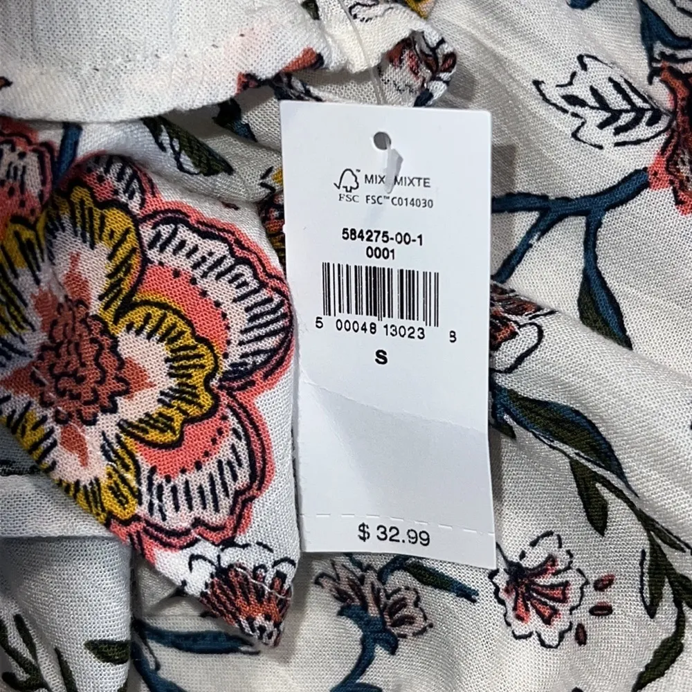 Old Navy womens small off the shoulder top floral print short sleeve casual wear - Image 9