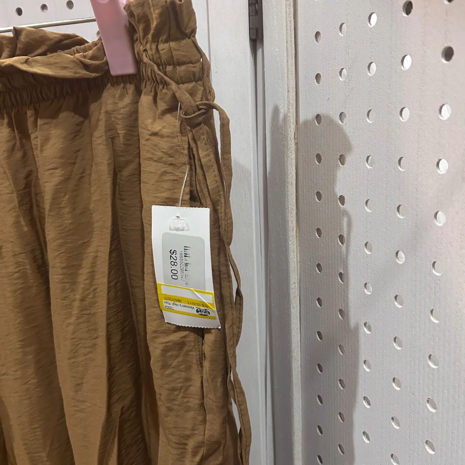 NEW A New Day Brown Paper Bag Waist Wide Leg Cropped Pants Womens Medium - Image 7