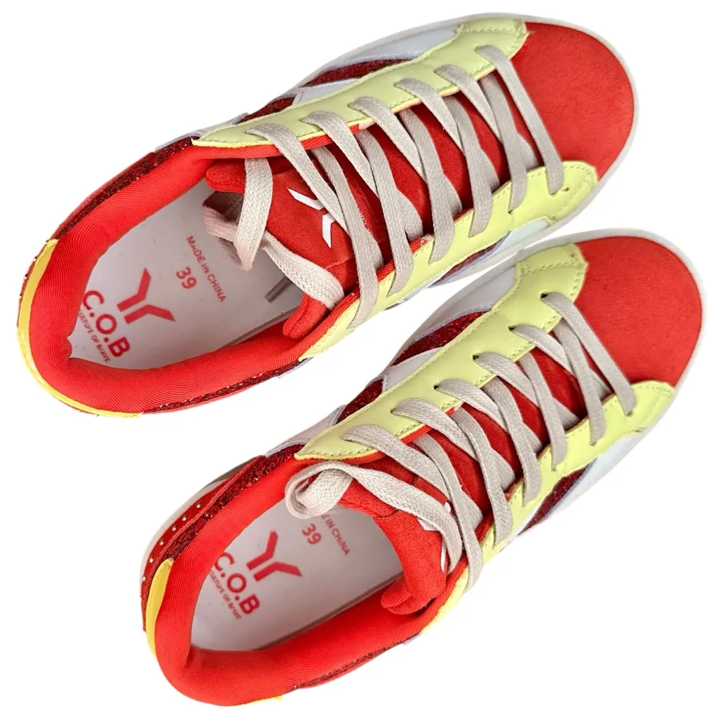 Culture of Brave COB Wing Play Hi Star Glitter Platform Sneakers Size 8 8.5 Red - Image 5