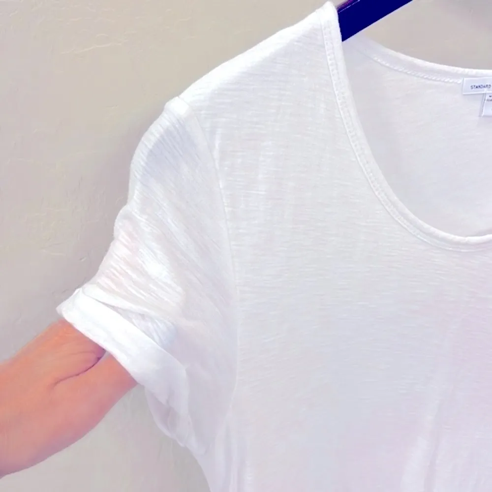 JAMES PERSE Standard Cotton white rolled sleeve Tshirt Dress, lined, size L - Image 7