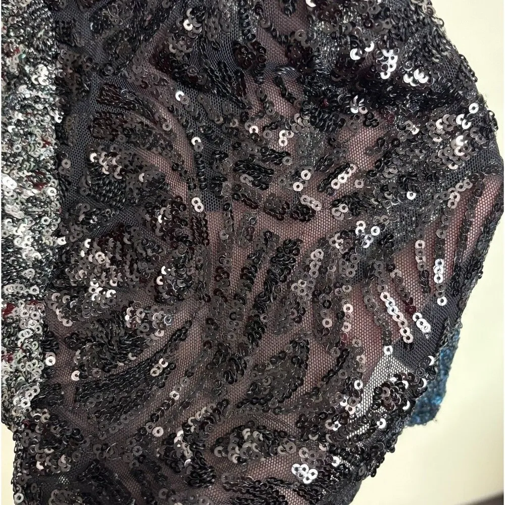 Koche Football Sequin Tee Shirt Dress Women’s 38 / US 6 Glam Sparkle Rocker RtR Silver - Image 12