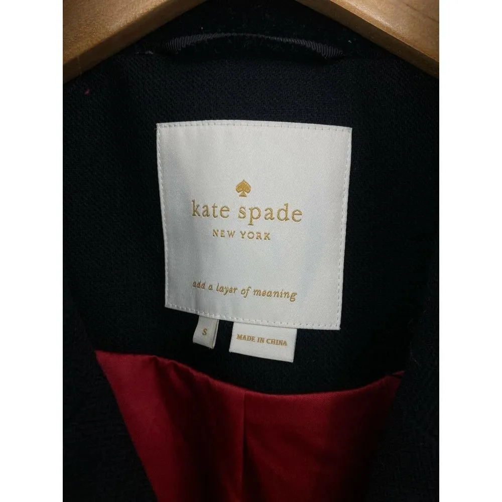 Kate Spade New York Broome Street Notched Collar Wool‎ Blend Peacoat S - Image 7