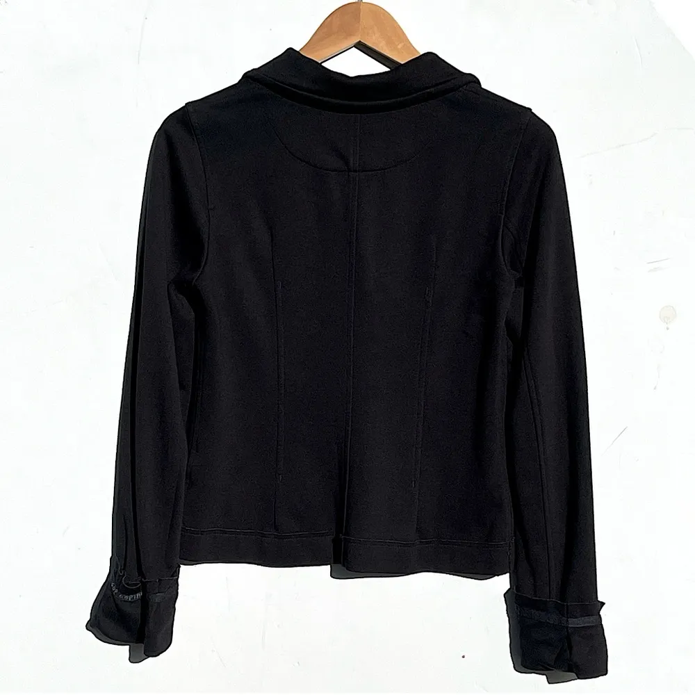 COP.COPINE Women’s Zambia Y2K Black Knit Button Front Blazer size 6 - Image 4