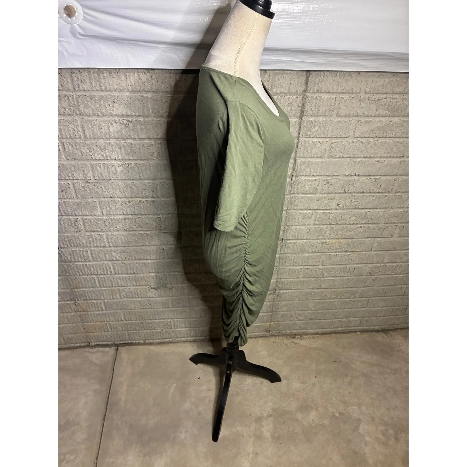 Motherhood Maternity Olive Green Ruched Side T Shirt Dress Size L‎ - Image 2