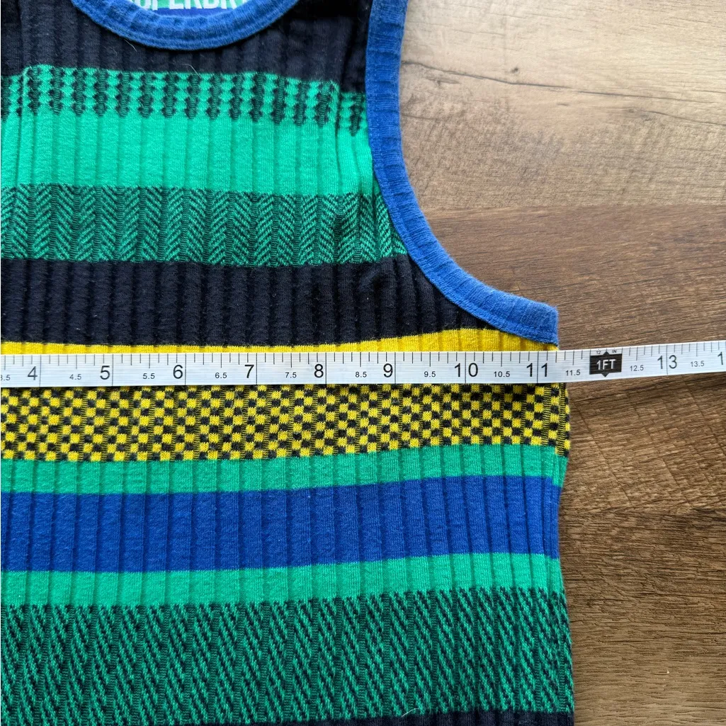Superdry Sleeveless Ribbed Knitted Midi Dress Sz US4 Stretchy Multicolor Striped - Image 7