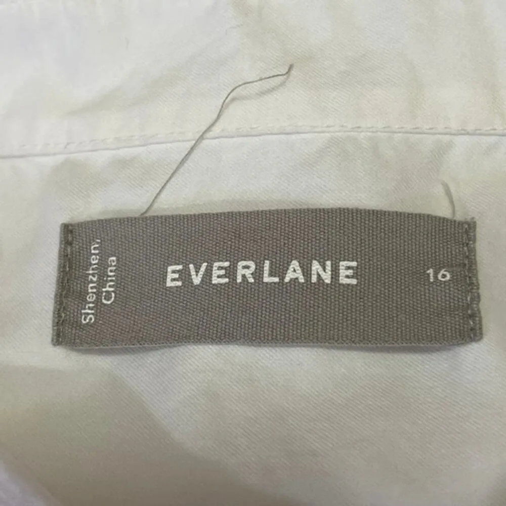 Everlane Women's White Button Down Collar Long Sleeve Shirt Blouse Top Size 16 - Image 3