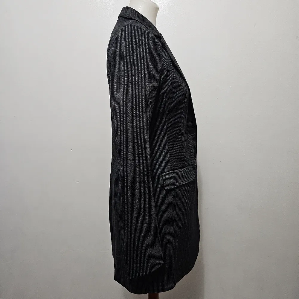 Bailey 44 Black & Anthracite Peter the Great Striped Tunic Blazer Size Medium - Image 7
