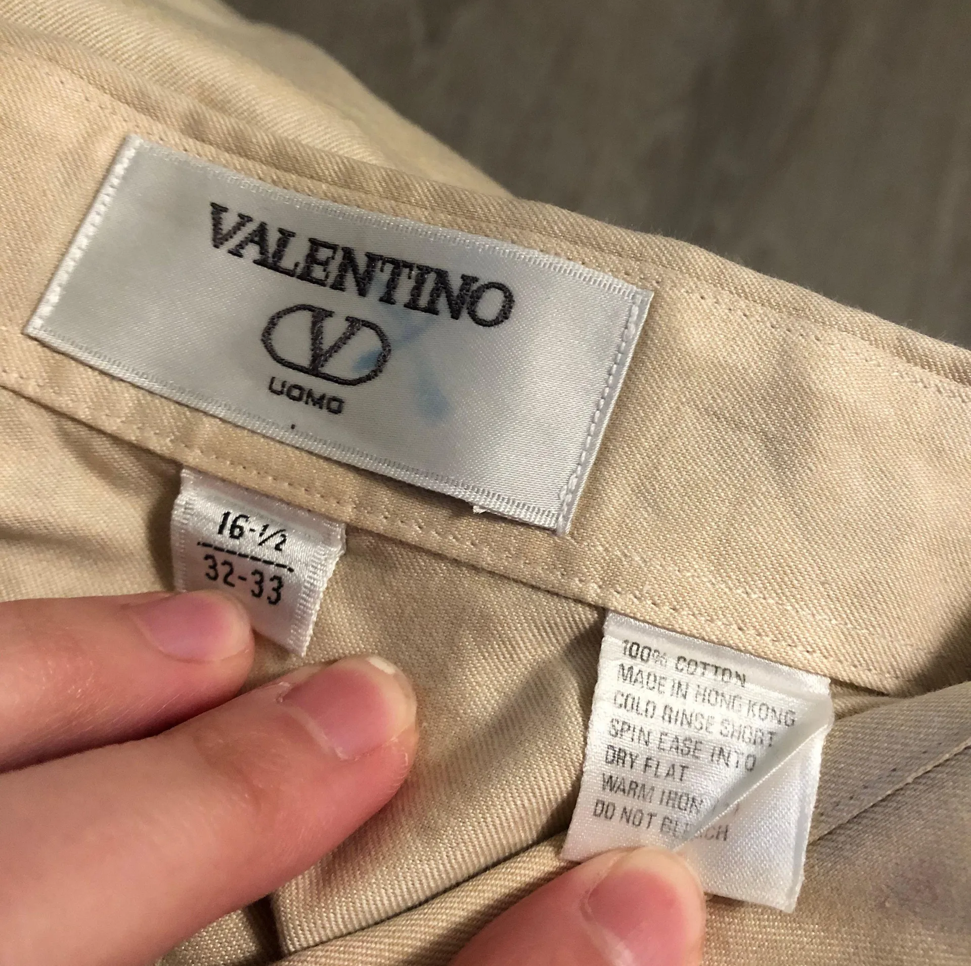 vintage valentino tan button up dress shirt - Image 4