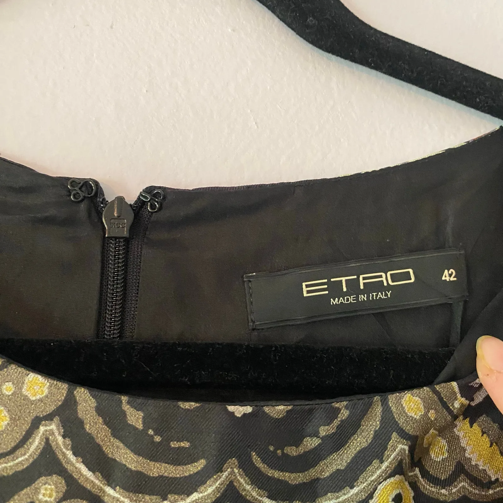 Etro Black Paisley Short Sleeve Knee Length Dress 100% Silk Women's 42 / Medium - Image 2