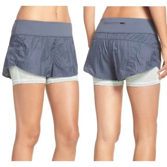 ZELLA Euphoria Layered Running Shorts Gray Lined Sm - Image 2