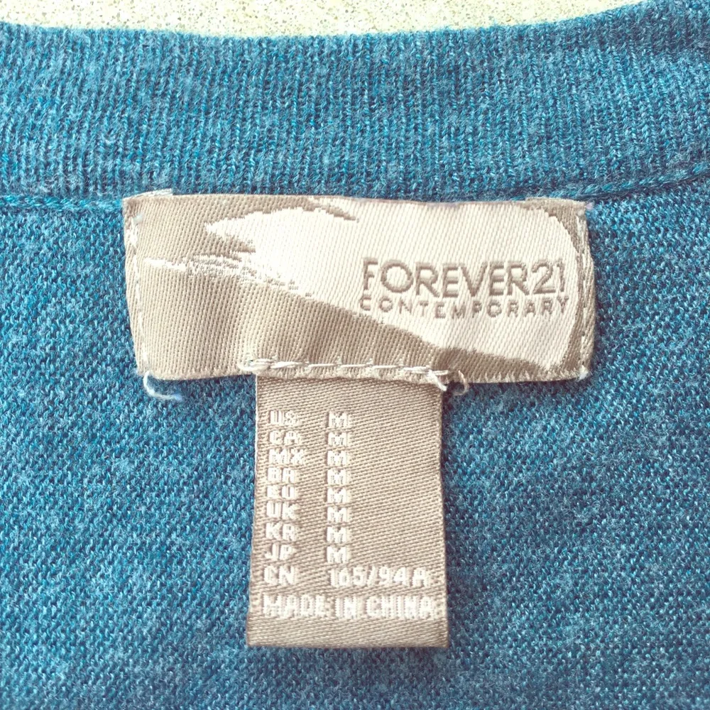 Forever 21 Long Blue Open Cardigan - Image 2