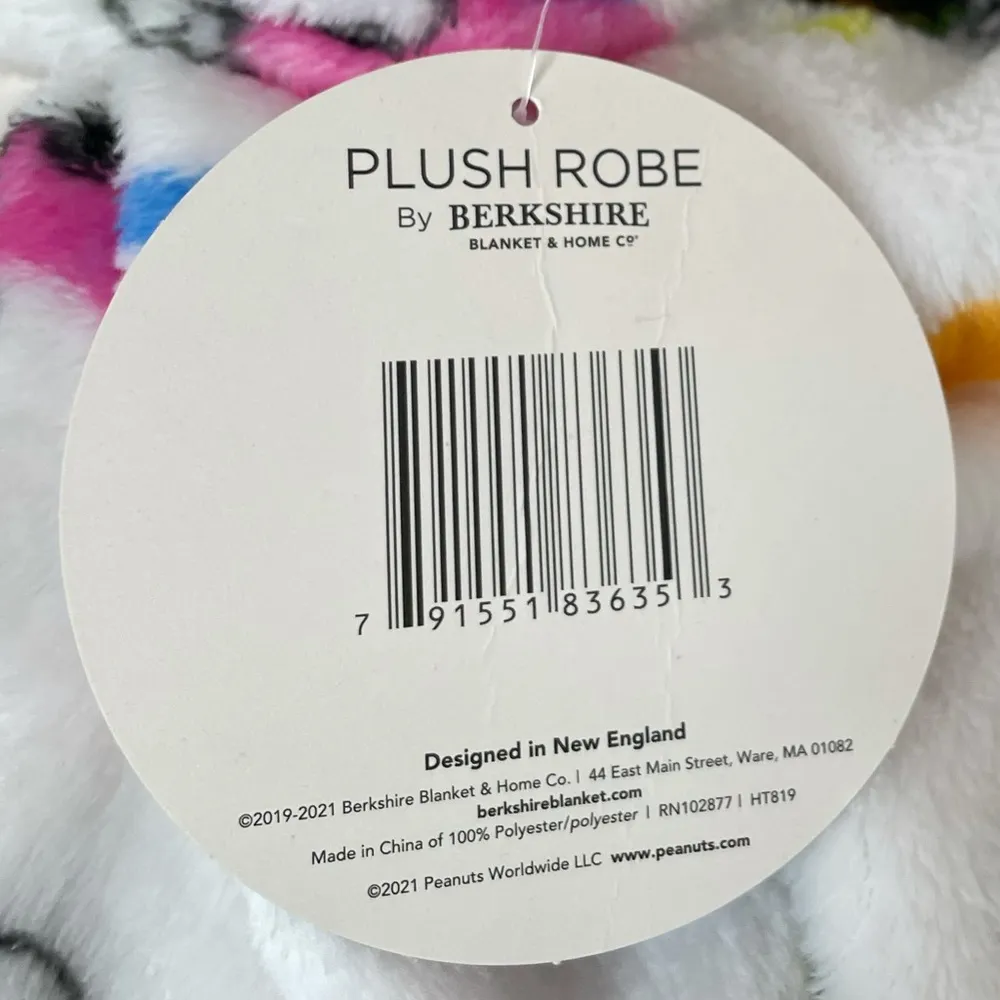 Peanuts Snoopy and Woodstock Rainbow Robe, White Size M - Image 11