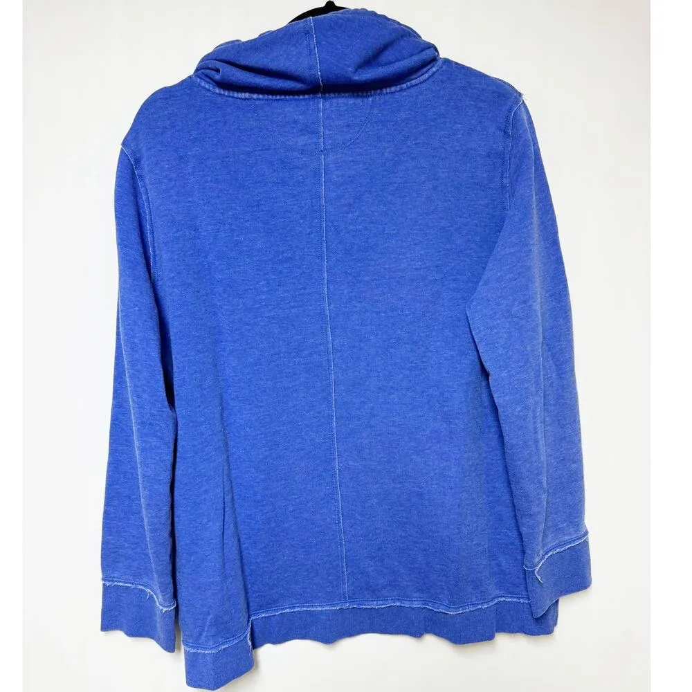 Calvin Klein Cowl Neck Thermal Wrap Sweatshirt Blue Fleece XXL - Image 8
