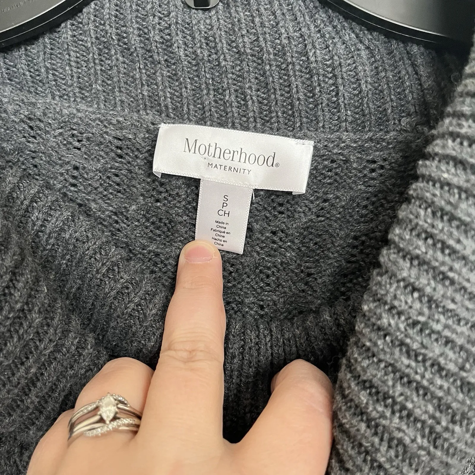 Motherhood Maternity Gray Cowl Neck Sweater Dress Or Long Sweater Size Small - Image 3