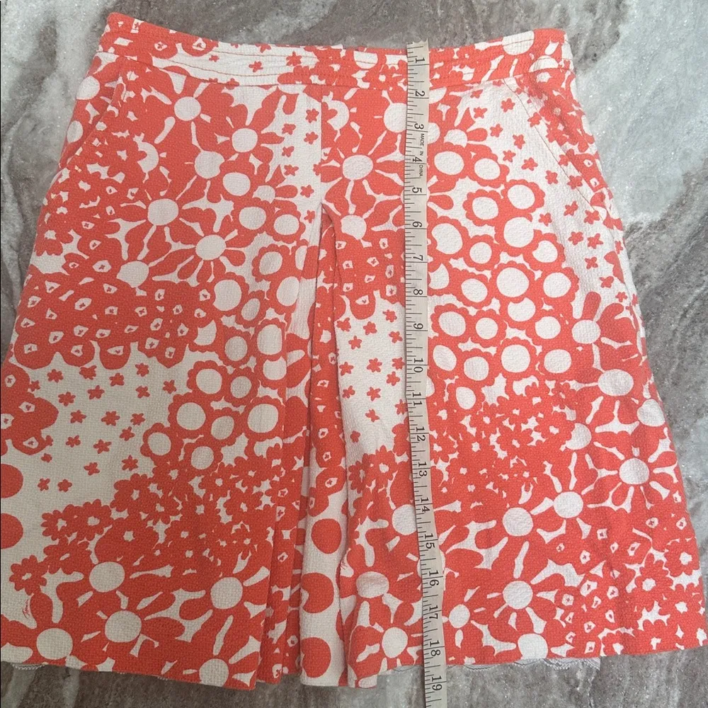Trina Turk Lenia Pique Sample Mini Skirt Floral Orange/Pink/White - Image 8
