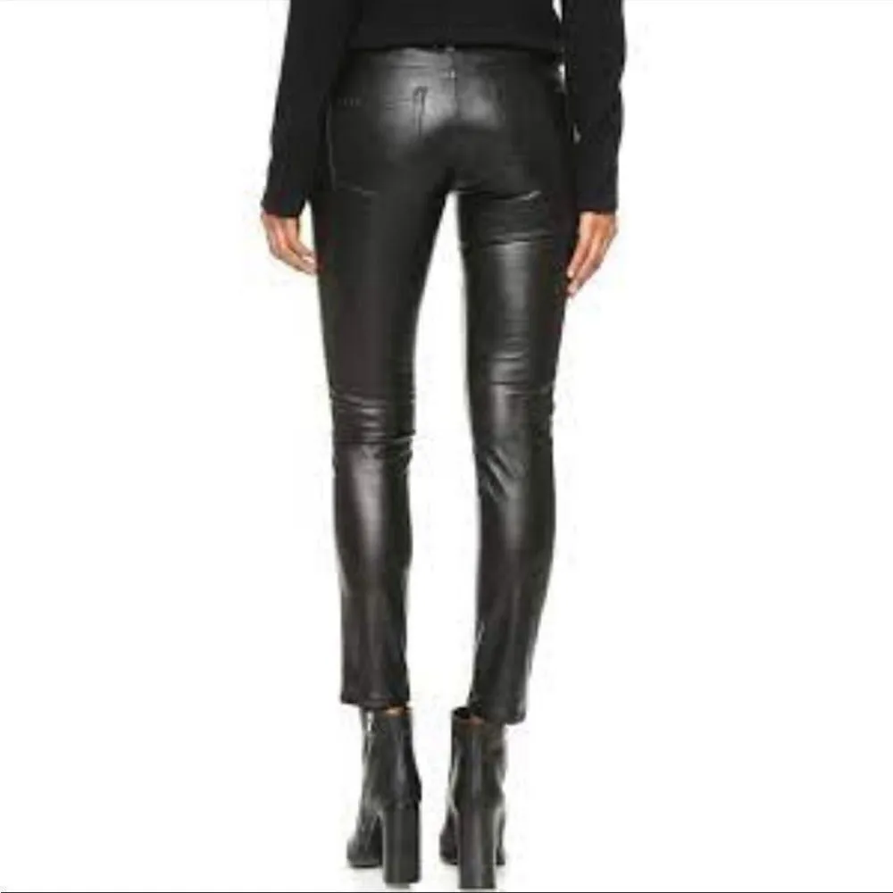 BlankNYC Wake Up Call Liberated Black Vegan Faux Leather Lace Front Skinny Pants - Image 7