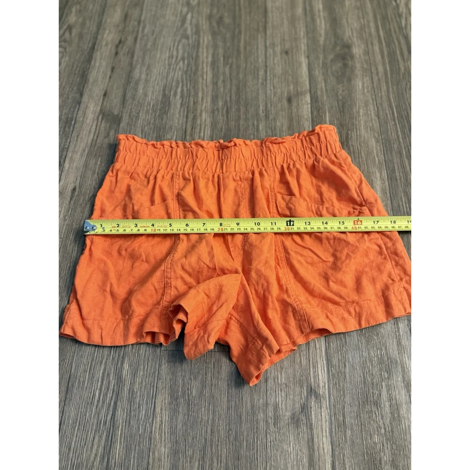 women's A New Day Orange linen blend shorts size‎ small 3" inseam elastic waist - Image 8