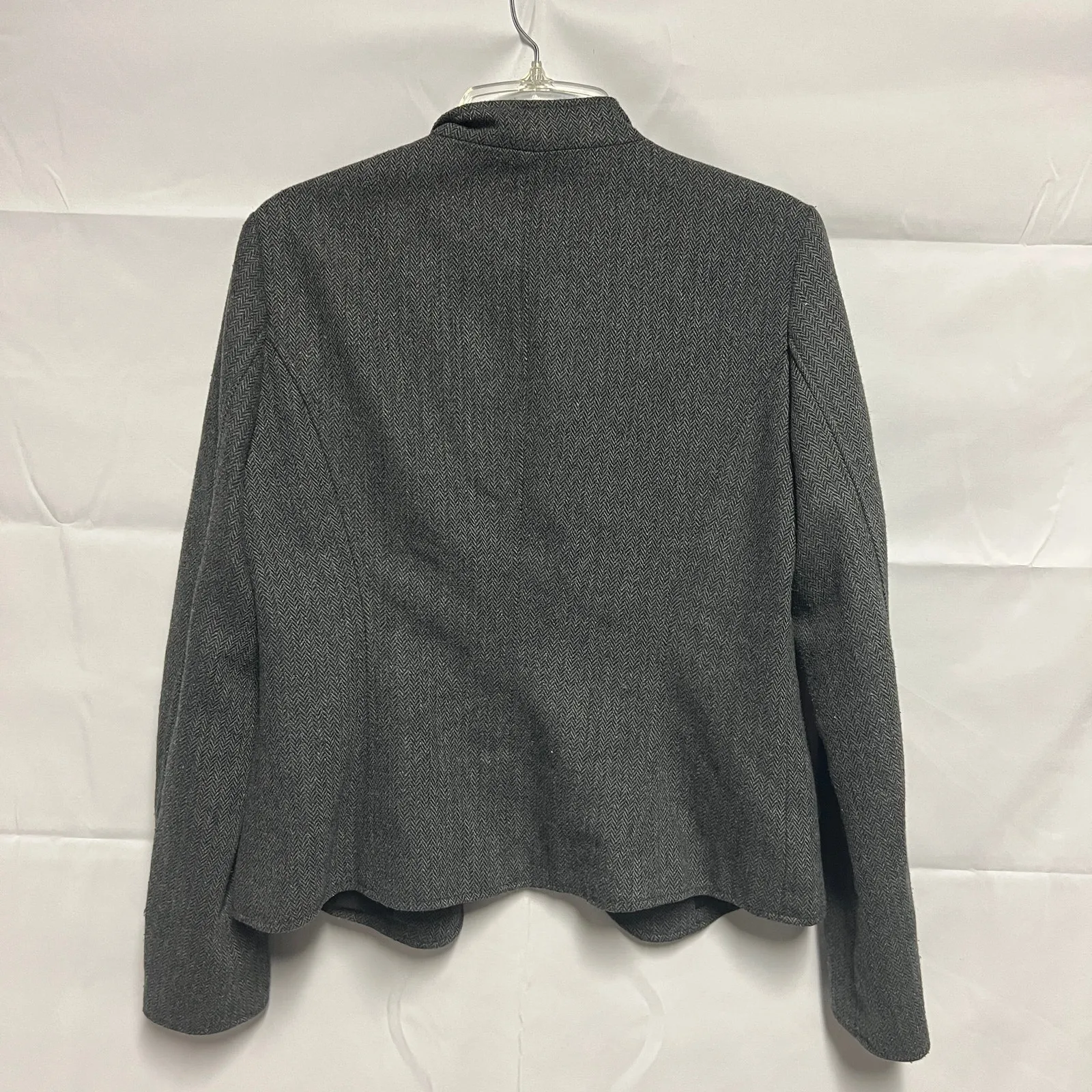 Banana Republic Twill Charcoal Wool Blend Button Front Blazer Jacket Size 10 - Image 8