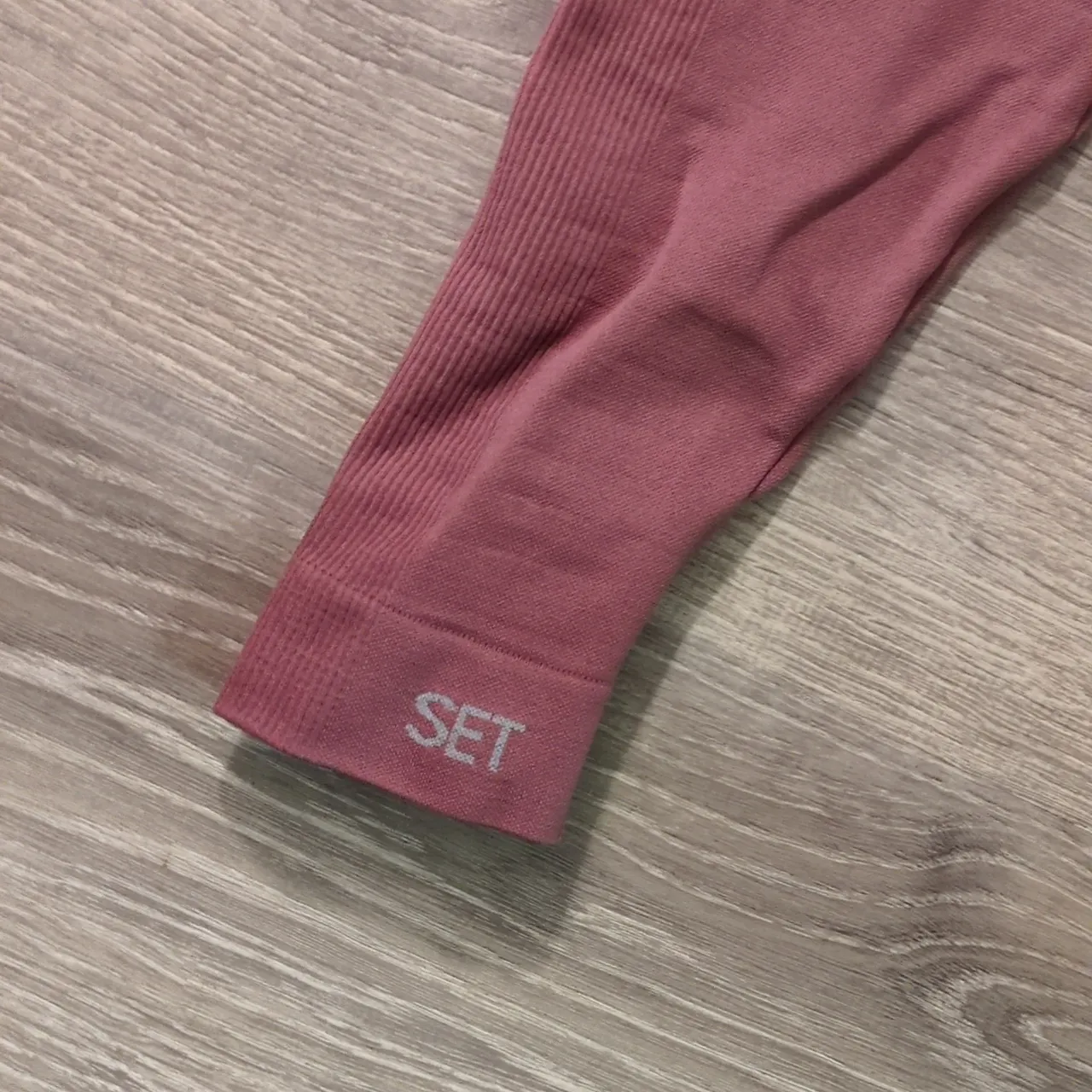 Set Active Mauve Seamless Ribbed Leggings Size Medium - Image 4