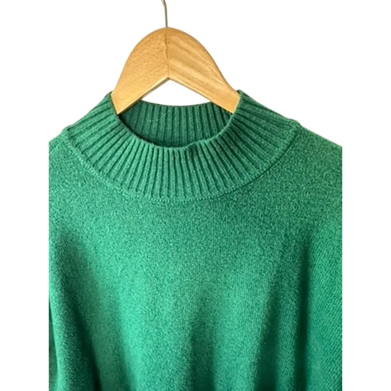 Loft Soft & Warm Green Mock Neck Sweater Women's Size Large - Image 4
