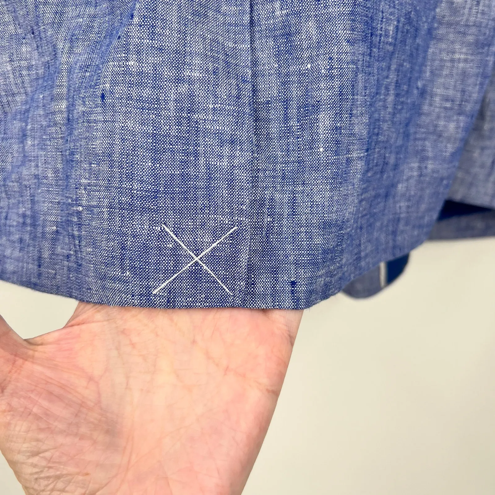 Talbots plus size chambray 100% linen blazer jacket button front lined size 24W - Image 3