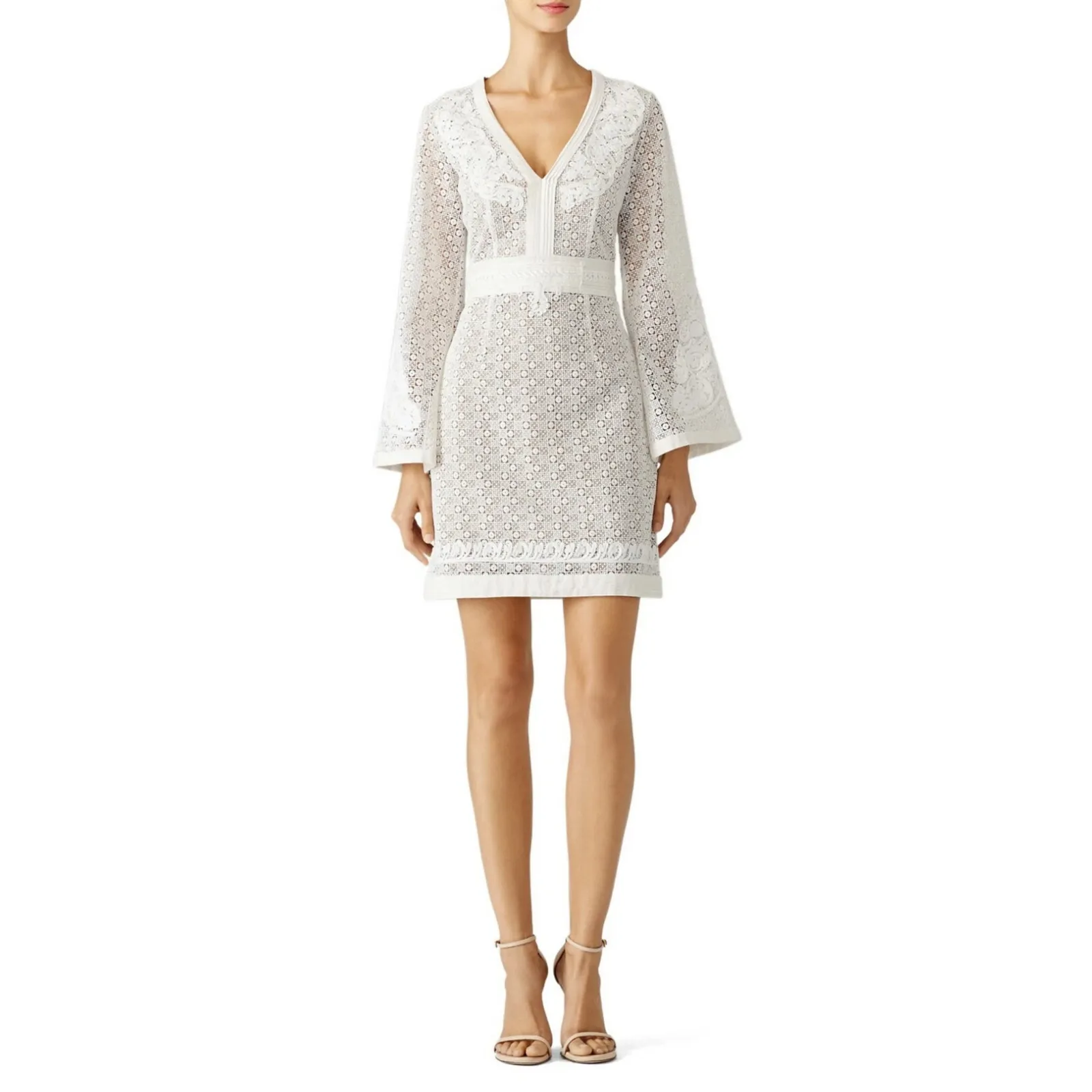 The Kooples Daisy Love Guipure Lace Cocktail Dress Bright White‎ Size Small - Image 2