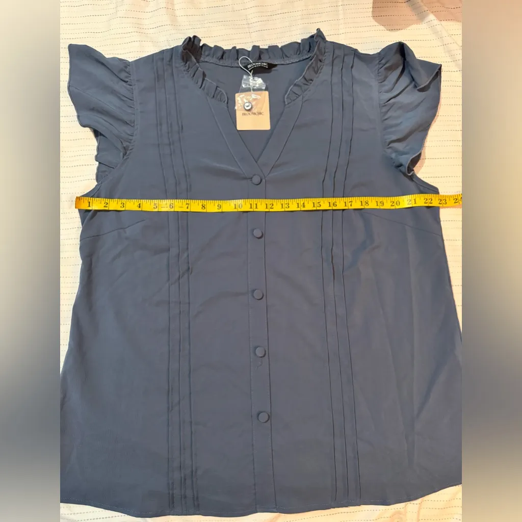 BLOOMCHIC Women’s Navy Blue Button-Front Blouse Size 14-16 NWT - Image 8