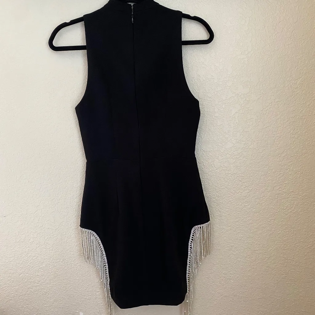 HOUSE‎ OF CB 'Charlize' Black Crystal Trim Dress /Size XS rhinestones NWOT - Image 9