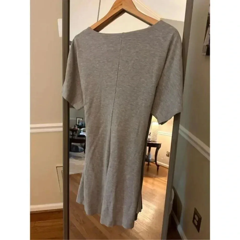 Express Super Soft‎ Gray T-Shirt Dress with Waist Tie – Size Large - Image 4