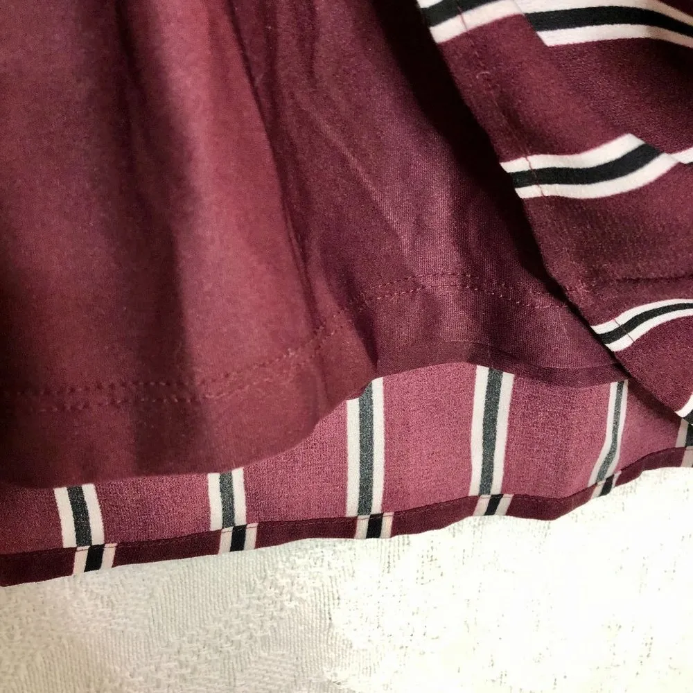 Vero Moda Maroon Striped Shift Dress - Image 7