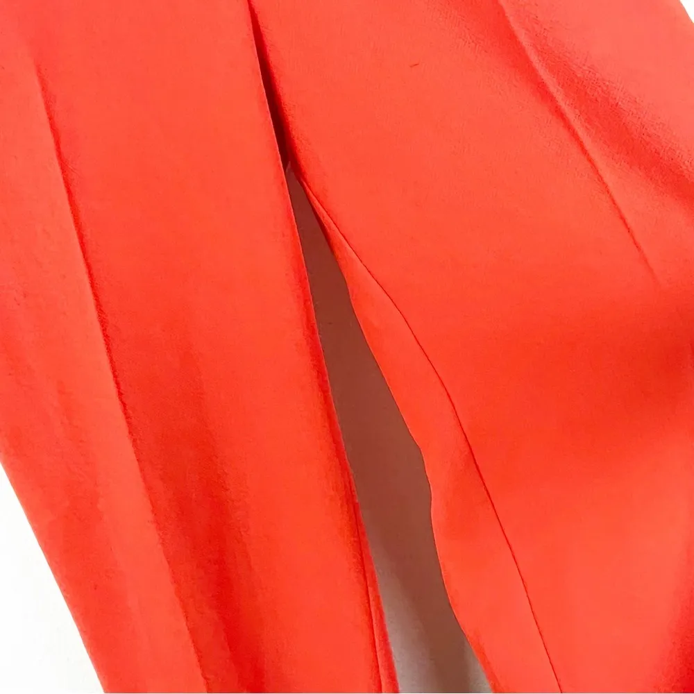 TRINA TURK Golda Orange Tomato Front Pleated Pants Side Pockets Jumpsuit Size 12 - Image 12