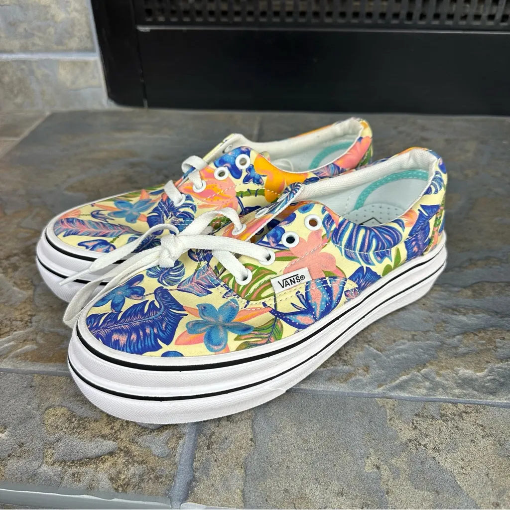 NWOT Vans Super Comfycush Era Platform Floral Tropical Sneakers Skate Shoes - Image 4