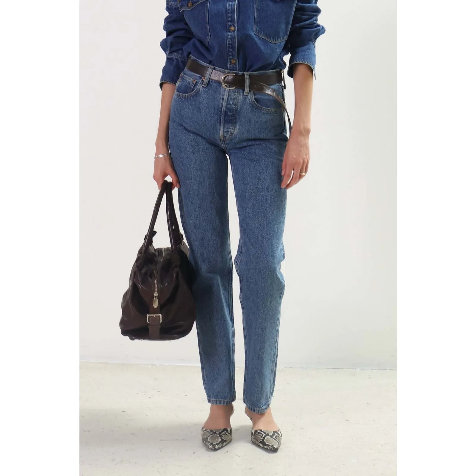 NWT Etica Leia Ultra High Rise Straight Leg Jean In Bluestone Size 24 Blue - Image 2