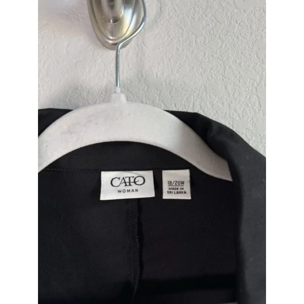 Cato Women’s Size 18/20W Black 3/4 Sleeve Lightweight Blazer Jacket Big Buttons‎ - Image 7