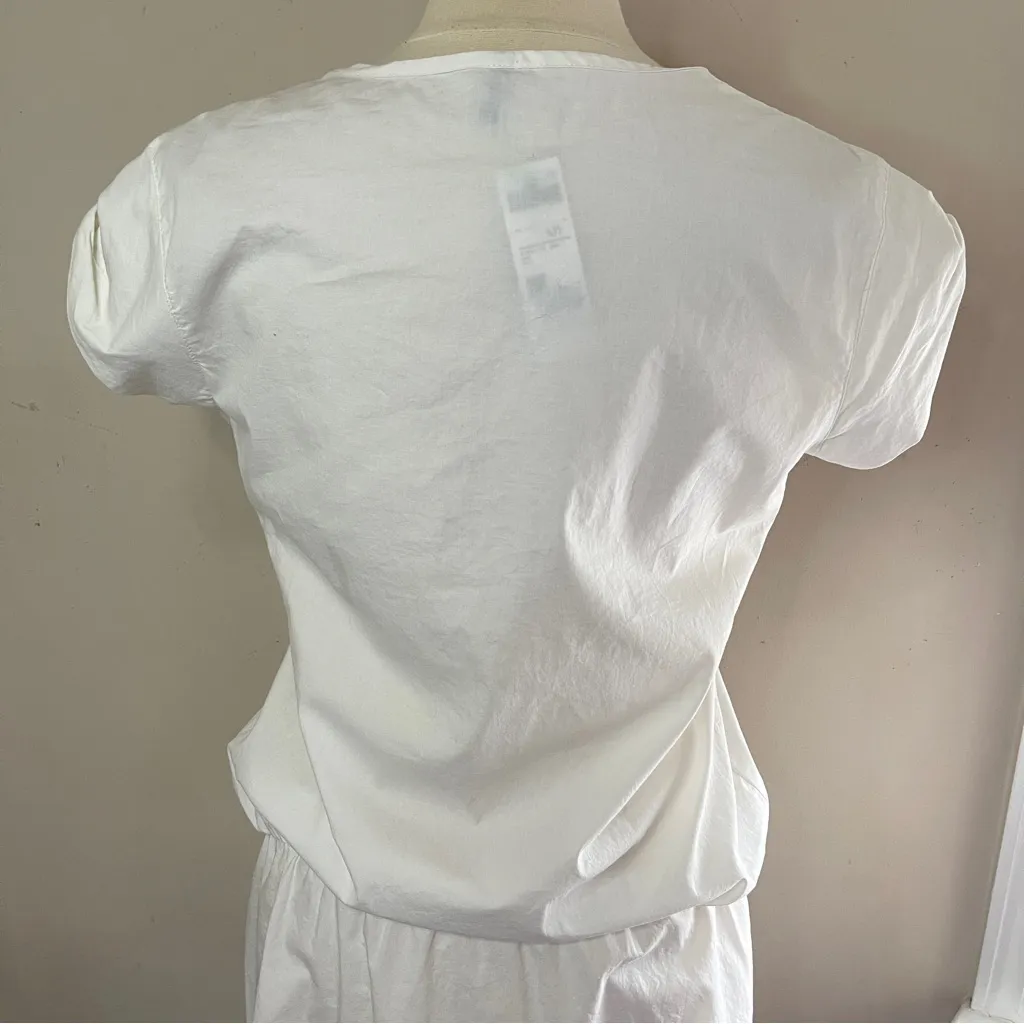 NWT UNITED COLORS OF BENETTON Cotton Poplin Cap Sleeve Mini Dress, Medium - Image 6