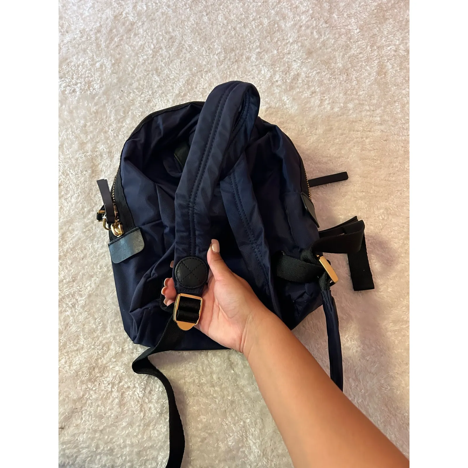 $195 Marc Jacobs Nylon‎ Navy Biker Backpack - Image 3