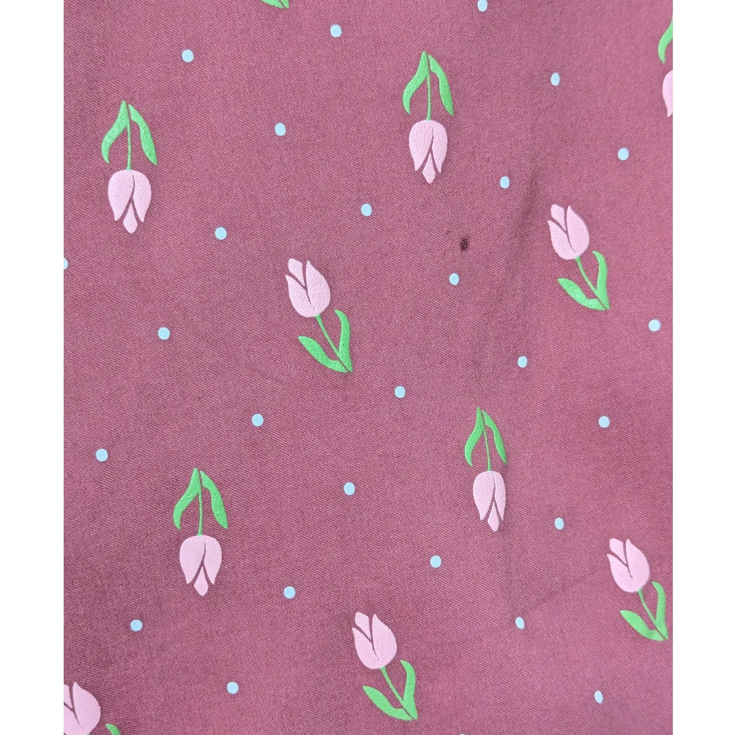 Unique Vintage Rose Pink Tulip Print Lamar Swing Dress VTG Retro Pin Up Dainty - Image 6