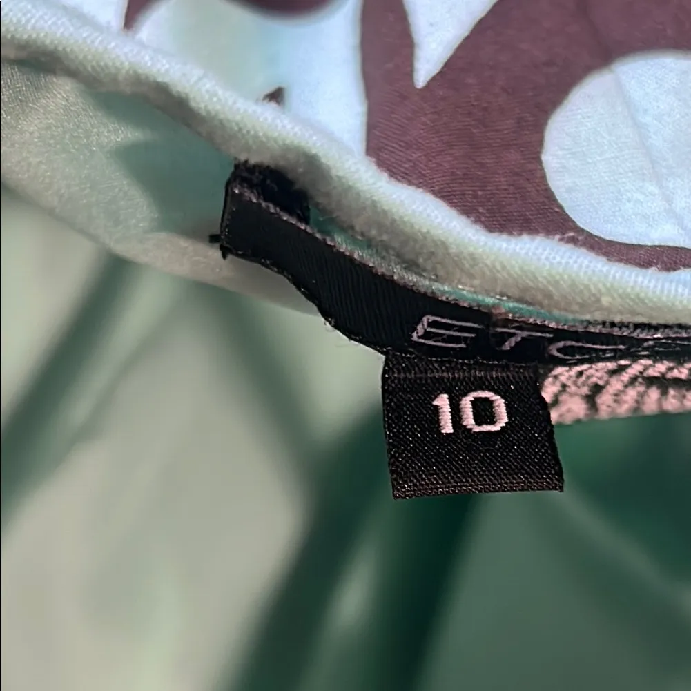 Etcetera Aqua and Brown Leaf Print Midi Dress - Image 9