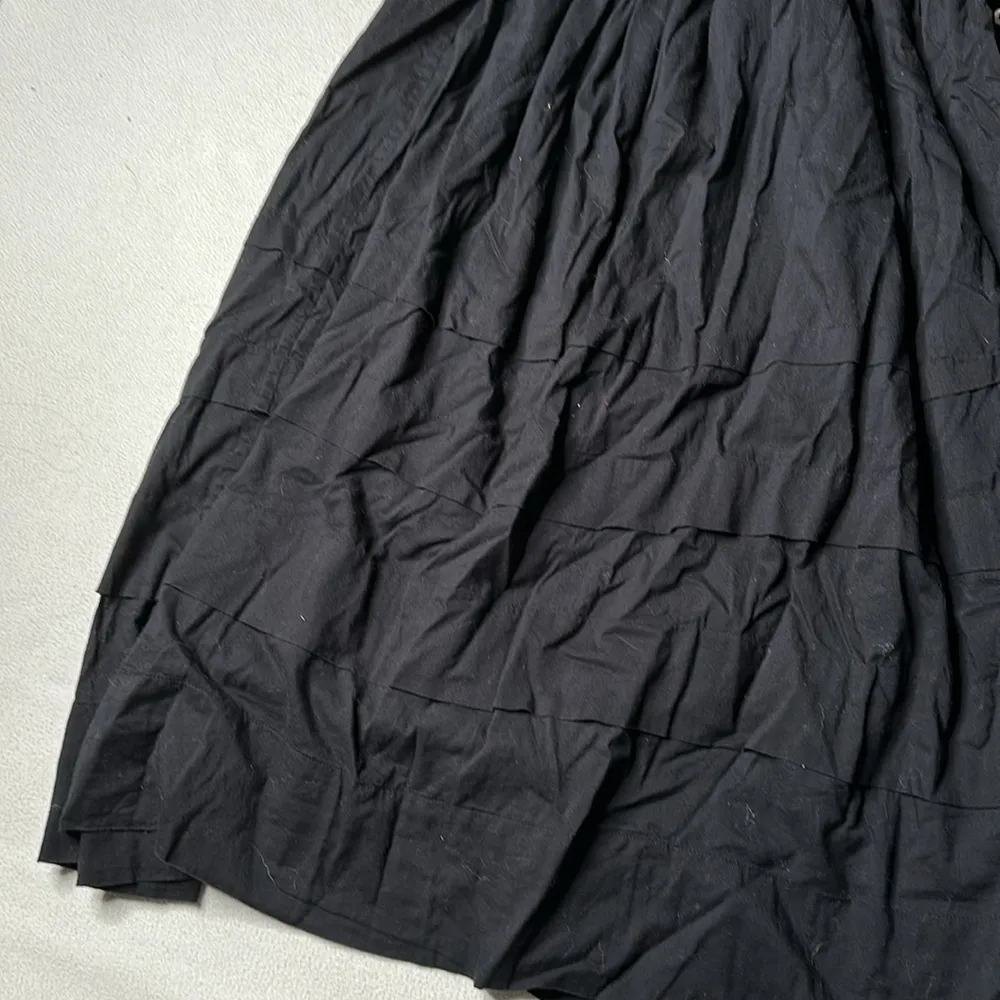 LoveShackFancy Black Tiered Cotton Midi Skirt - Image 5