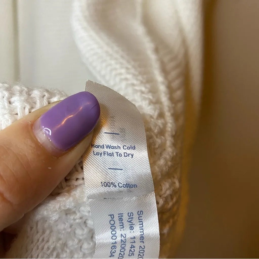 MARINE LAYER Catalina Open Front Chunky Open-Knit Cardigan White Sz Small - Image 14