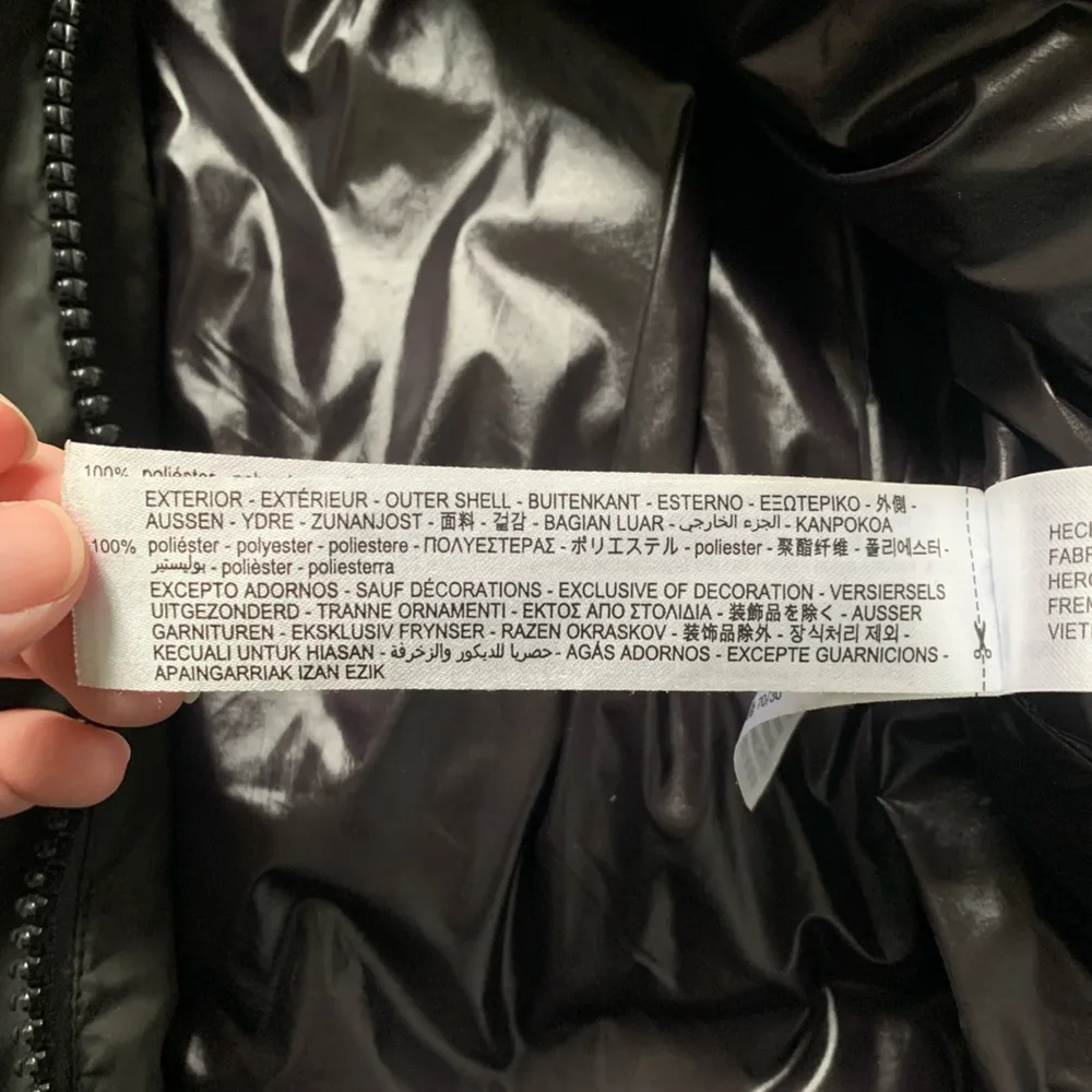 Zara Black Duck Down Parka Jacket S - Image 10