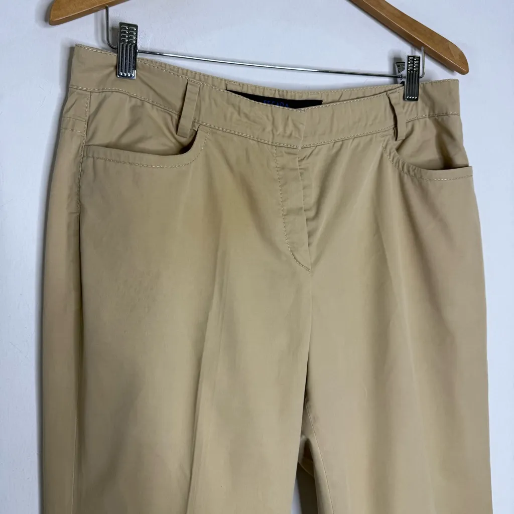 Escada Sport Khaki Pants Womens EU 40 Us 8/10 Beige Cropped Straight Leg Tan - Image 5