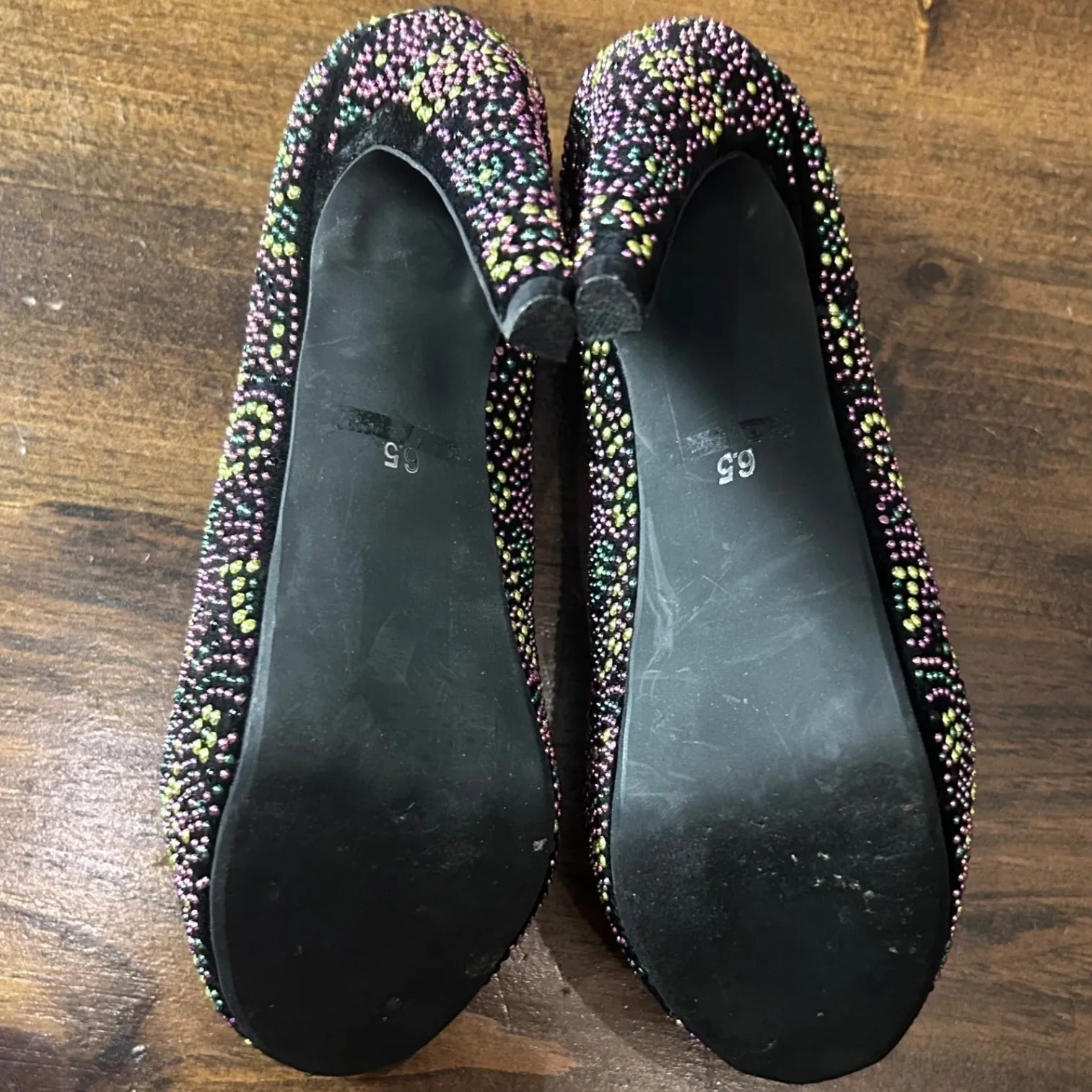 Jeffrey Campbell Ibiza Last Black Studded Heels Shoes Funky Women's Size 6.5 - Image 6