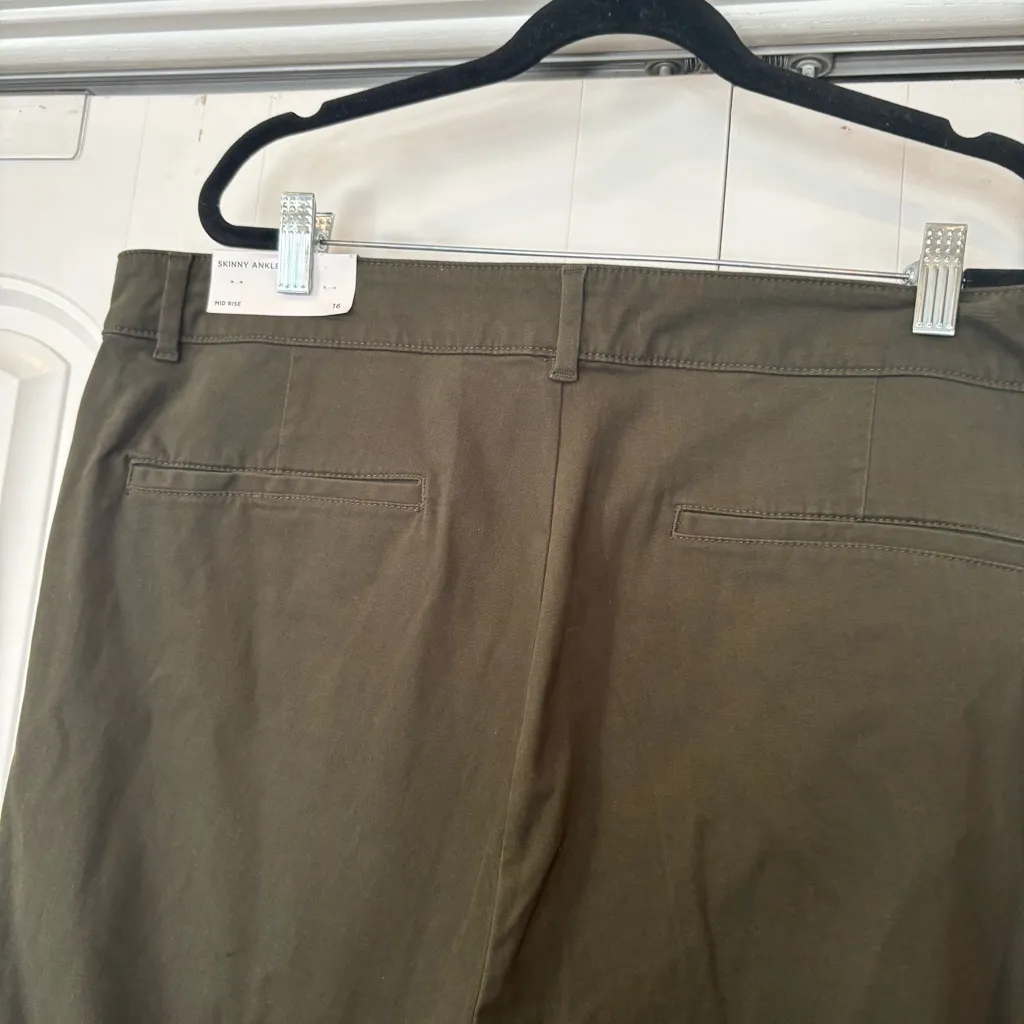 Loft Olive Green Skinny Ankle‎ Pants Size 16 - Image 6