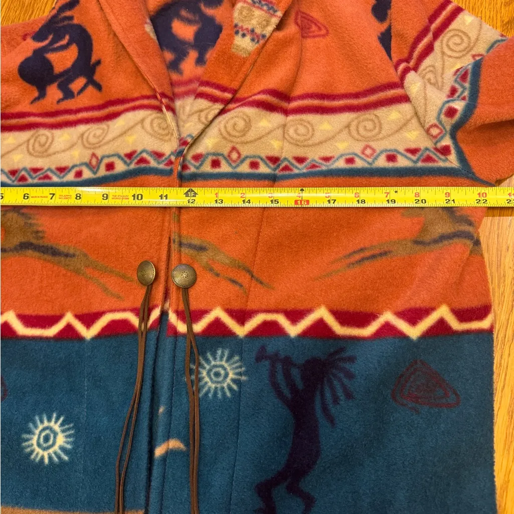 Lake Matley fleece jacket no size tag. See pics for measurements.‎ Aztec Orange Size L - Image 8