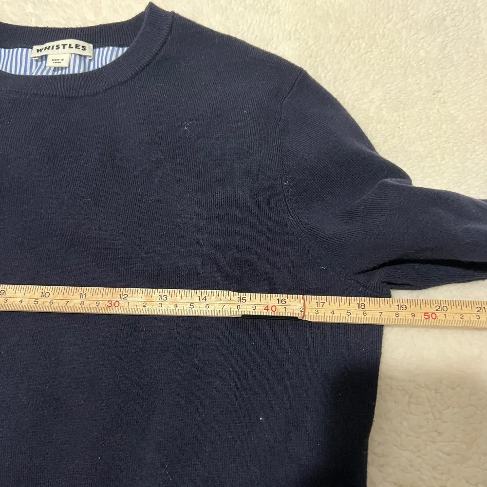 Whistles Layered Look Striped Navy Sweater Size 8 Blue - Image 3