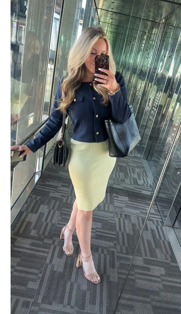 JASON WU Women's Light Yellow Ribbed Knit Sleeveless Form - Image 16